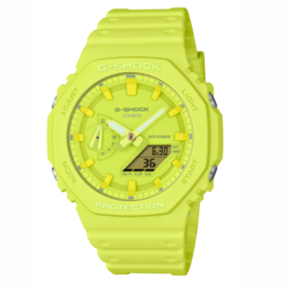 Casio G-Shock GA-2100-9A9 Light Yellow Resin Band Men Sport Watch